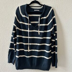 GAP Navy and White Striped Pullover Sweater | Women's XL